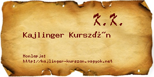 Kajlinger Kurszán névjegykártya